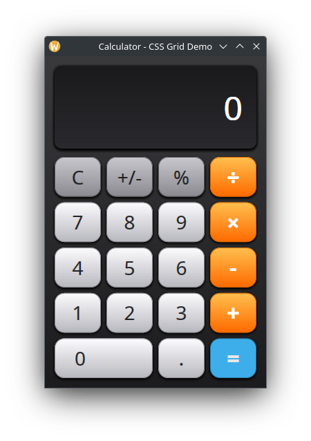 Calculator built with CSS Grid layout