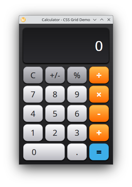 Calculator built with CSS Grid layout